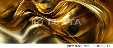 AI-generated content. Gold background or texture and gradients shadow. AI Generative. 110330014