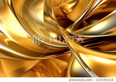 AI-generated content. Gold background or texture and gradients shadow. AI Generative. 110330218