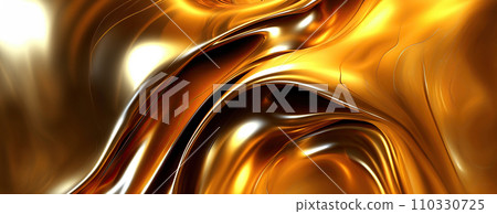 AI-generated content. Gold background or texture and gradients shadow. AI Generative. 110330725