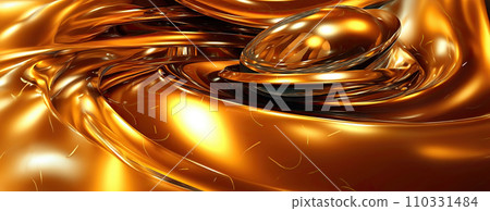 AI-generated content. Gold background or texture and gradients shadow. AI Generative. 110331484