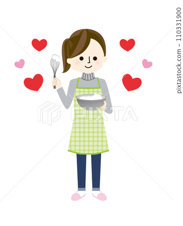 一個女人手工製作糖果的插圖 110331900