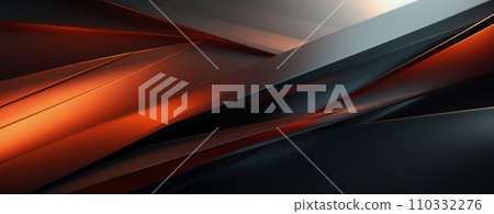 Modern Abstract Business Background with Metal Shapes and Red Glow Modern Abstract Business Background with Metal Shapes and Red Glow 110332276