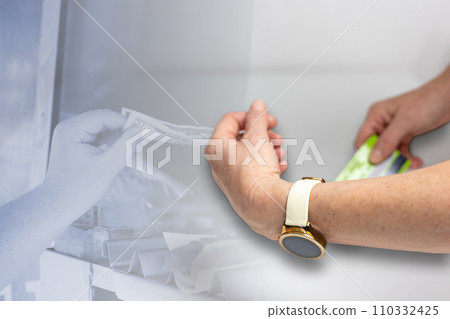 Contrast paying in cash earlier and by watch online today concept. Contrast paying in cash earlier and by watch online today concept. 110332425