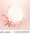 超淺粉紅色背景上有春花的框架 110333929