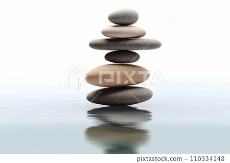 The Zen stone is on the surface of the water. A space of relaxation and tension frees and grows the soul and spirit. "AI image generation" The Zen stone is on the surface of the water. A space of relaxation and tension frees and grows the soul and spirit. "AI image generation" 110334148