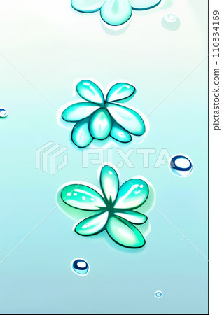 floating watercolor flowers 110334169