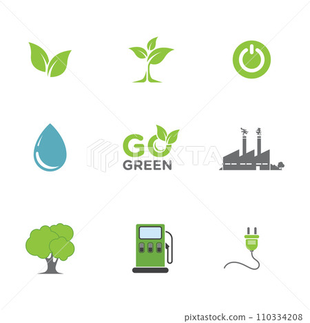eco green energy icon design illustration eco green energy icon design illustration 110334208