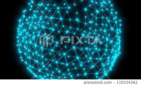 Connection dots sphere 110334262