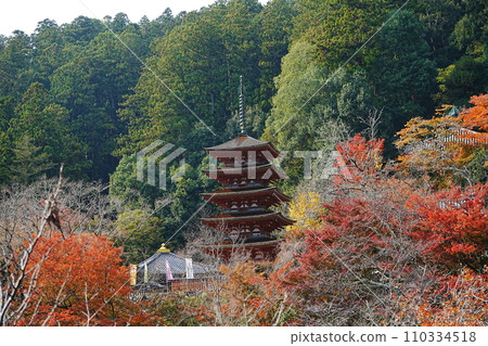 Japan Nara Hasedera Temple Five-storied Pagoda Japan Nara Hasedera Temple Five-storied Pagoda 110334518