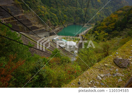 Electric lines and downstream of Yanase Dam 110334585