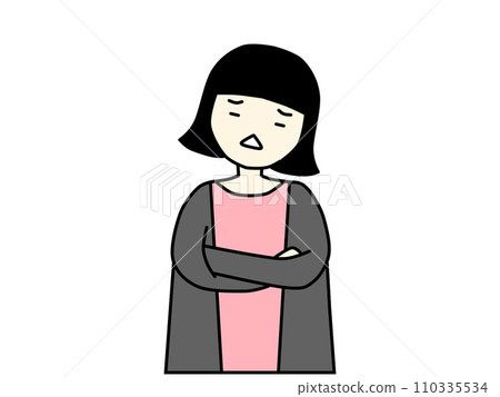 Upper body of a thinking young woman Upper body of a thinking young woman 110335534