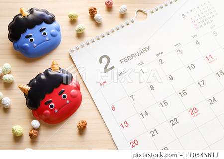 February calendar Setsubun image February calendar Setsubun image 110335611