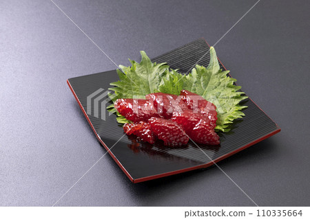 Sujiko on a black plate_black background Sujiko on a black plate_black background 110335664
