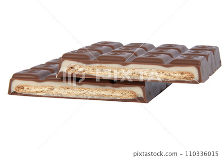 milk chocolate brocken isolated on the white 110336015