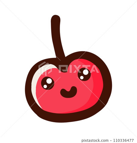 cherry sweet dessert. Flat Design isolated colored clipart. 110336477