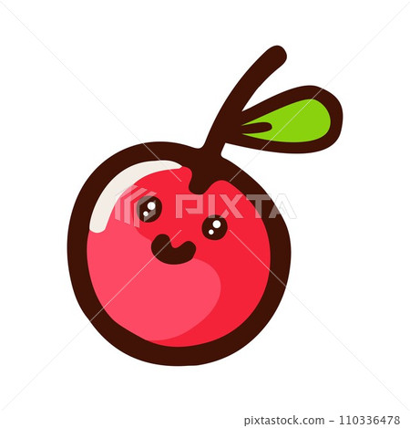cherry sweet dessert. Flat Design isolated colored clipart. cherry sweet dessert. Flat Design isolated colored clipart. 110336478