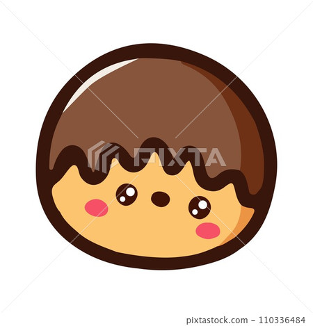 Chocolates ball sweet dessert. Flat Design isolated colored clipart. Chocolates ball sweet dessert. Flat Design isolated colored clipart. 110336484