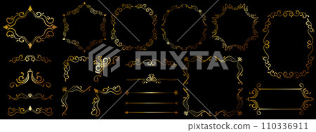 Luxury decorative frame set gold 110336911