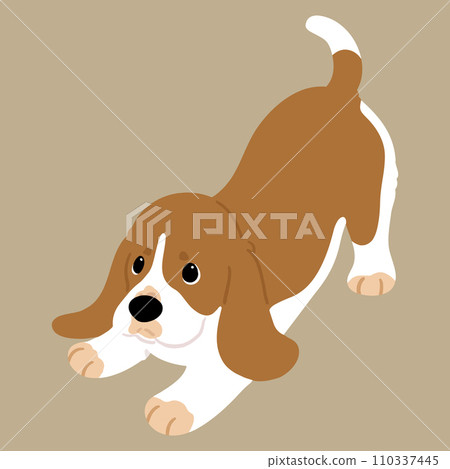 簡單可愛的巴吉度獵犬插畫，邀請你一起玩。沒有主線。 110337445