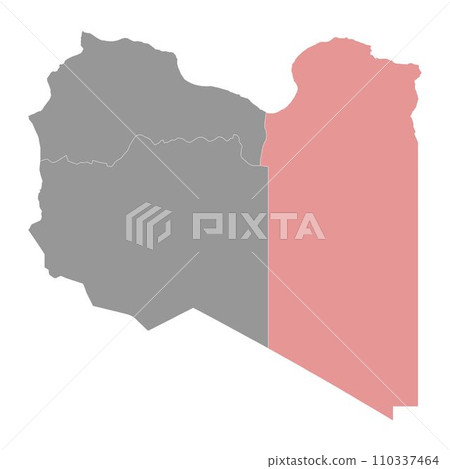 Cyrenaica region map, administrative division of Libya. Vector illustration. 110337464