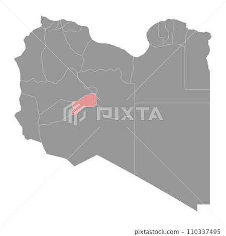 Sabha district map, administrative division of Libya. Vector illustration. Sabha district map, administrative division of Libya. Vector illustration. 110337495