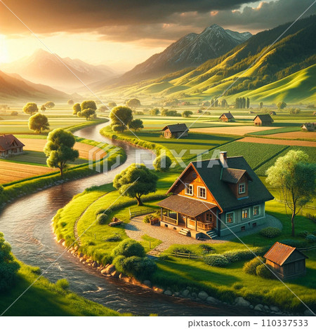 [AI generated image] Countryside scenery (daytime) 110337533