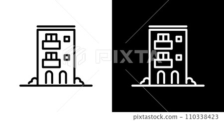 Simple two-family house icon 110338423