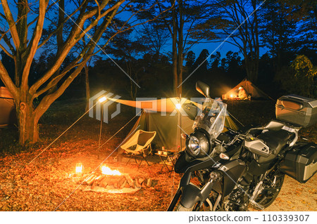 A night to enjoy a bonfire on a camping tour 110339307