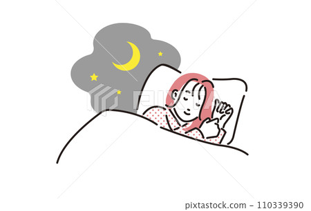 A woman sleeping comfortably 110339390
