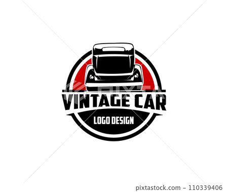 1932 ford caupe car logo isolated on white background side view. vector illustration available in eps 10. 110339406
