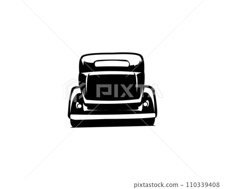 Ford Caupe car industry logo silhouette isolated white background shown from the side. Best for car industry, badge, emblem, icon, sticker design. available ep 10. 110339408