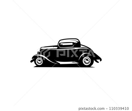 Old american ford caupe isolated on white background seen from the side. best for the old car industry. vector illustration available in eps 10. Old american ford caupe isolated on white background seen from the side. best for the old car industry. vector illustration available in eps 10. 110339410