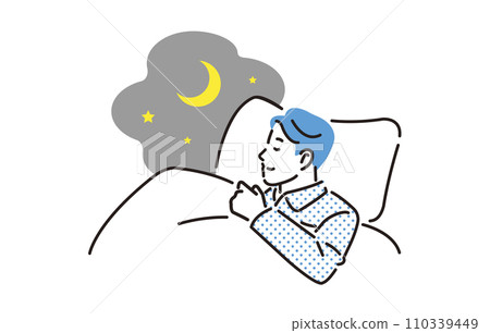 A man who sleeps comfortably A man who sleeps comfortably 110339449