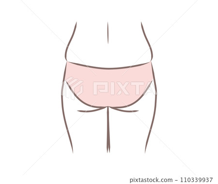 Illustration of a large woman's buttocks that sag and spread out Illustration of a large woman's buttocks that sag and spread out 110339937