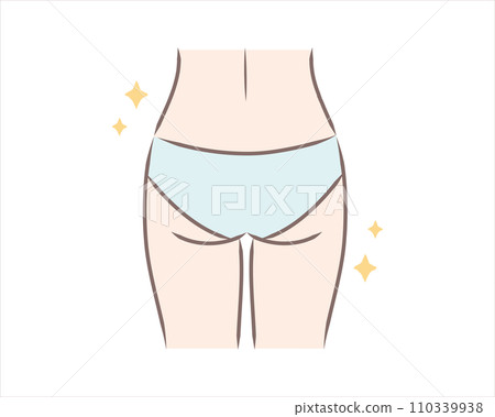 Illustration of a toned and slim female buttocks 110339938