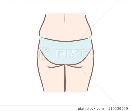 Illustration of a large woman's buttocks that sag and spread out 110339939