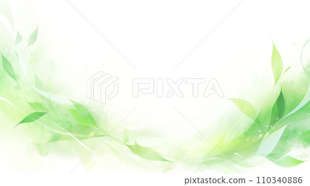 Green watercolor curve business background illustration Generative AI 110340886