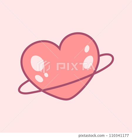 Heart Planet Cute Hand Drawn Valentine's Day Vector illustration Heart Planet Cute Hand Drawn Valentine's Day Vector illustration 110341177