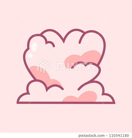 Heart Shape Cloud Cute Hand Drawn Valentine's Day Vector illustration Heart Shape Cloud Cute Hand Drawn Valentine's Day Vector illustration 110341180