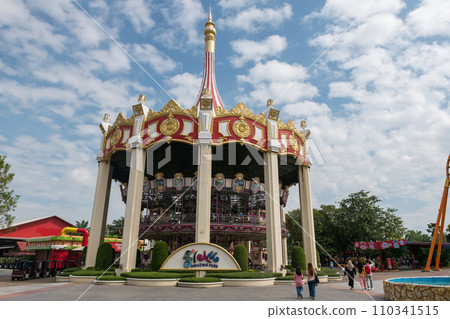 Merry-go-round at Siam park city in Bangkok, Thailand Merry-go-round at Siam park city in Bangkok, Thailand 110341515
