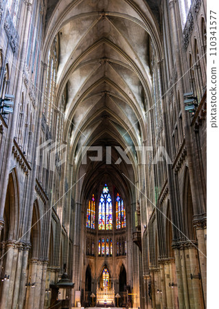France, Metz, Interior of Saint Etienne Cathedral in Metz France, Metz, Interior of Saint Etienne Cathedral in Metz 110341577