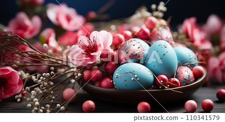 Beautiful gift colorful flowers clearly on light background. illustration. Abstract pattern. Golden texture. Abstract bright printed drawing. Happy Easter Beautiful gift colorful flowers clearly on light background. illustration. Abstract pattern. Golden texture. Abstract bright printed drawing. Happy Easter 110341579