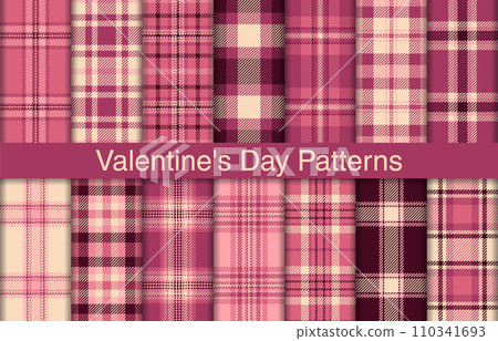 Valentines day trendy textile design of check textured material for shirt, dress, suit, wrapping paper print, invitation blank. 110341693