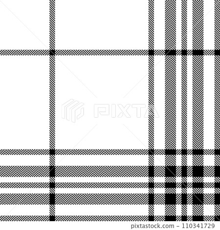 Plaid check pattern in black and white. Seamless fabric texture. Tartan textile print. Plaid check pattern in black and white. Seamless fabric texture. Tartan textile print. 110341729