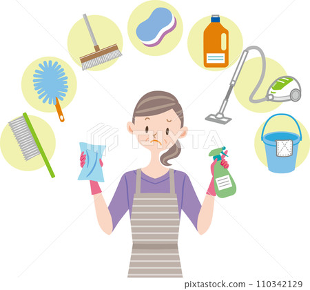 Housewife thinking about cleaning 110342129