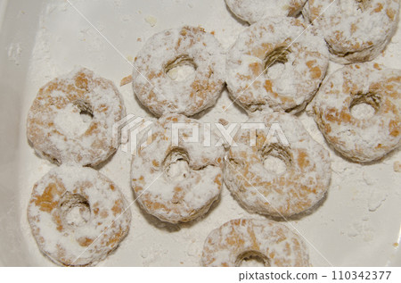 Tray with biscuits. Tray with biscuits. 110342377
