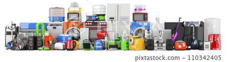 Colored Kitchen and Household appliances, 3D rendering 110342405