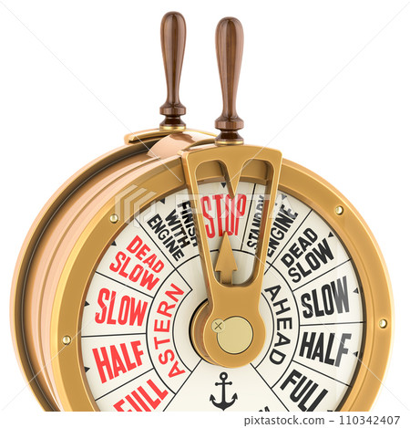 Antique Ships Engine Order Telegraph with stop. 3D rendering 110342407