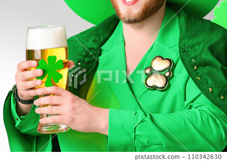 Saint Patrick's day. Template Design Poster on St. Patrick's Day. 3rd effect club. Simple banner for site, store, magazine promotions. Poster with place for your text. March 17. 2024 110342630