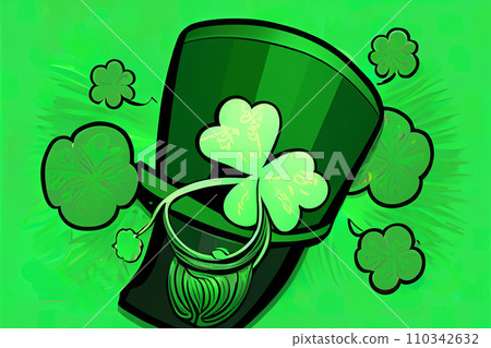 Saint Patrick's day. Template Design Poster on St. Patrick's Day. 3rd effect club. Simple banner for site, store, magazine promotions. Poster with place for your text. March 17. 2024 110342632
